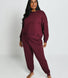 Luxus Lounge Sweatshirt Curvy - Dark Cherry