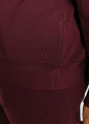 Luxus Lounge Sweatshirt Curvy - Dark Cherry