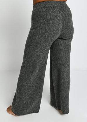 Lounge Strickhose Mit Weitem Bein Curvy - Grey