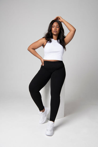 Everyday High Waisted Leggings Curvy - Black