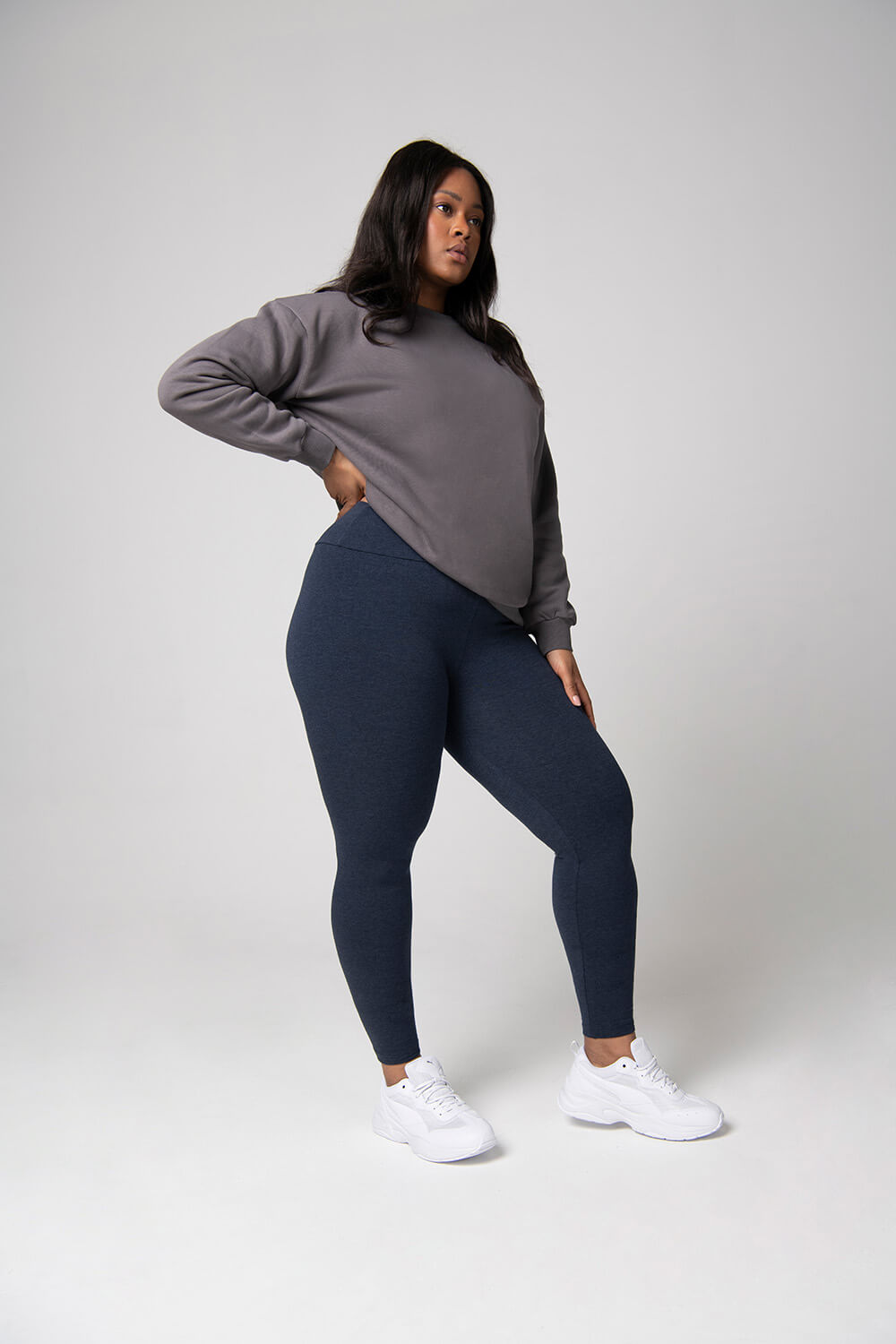Everyday High Waisted Leggings Curvy - Infinity Blue Marl