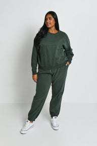 Everyday Jogginghose Komfort Curvy - Forest Green