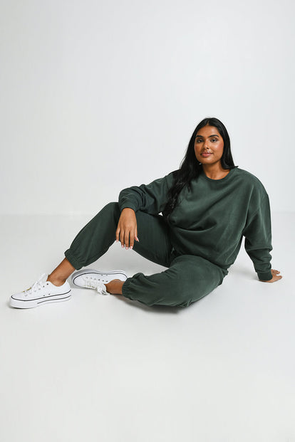 Everyday Jogginghose Komfort Curvy - Forest Green