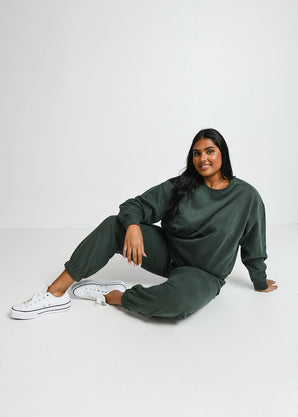 Everyday Sweatshirt Komfort Curvy - Forest Green