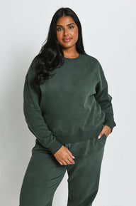 Everyday Sweatshirt Komfort Curvy - Forest Green