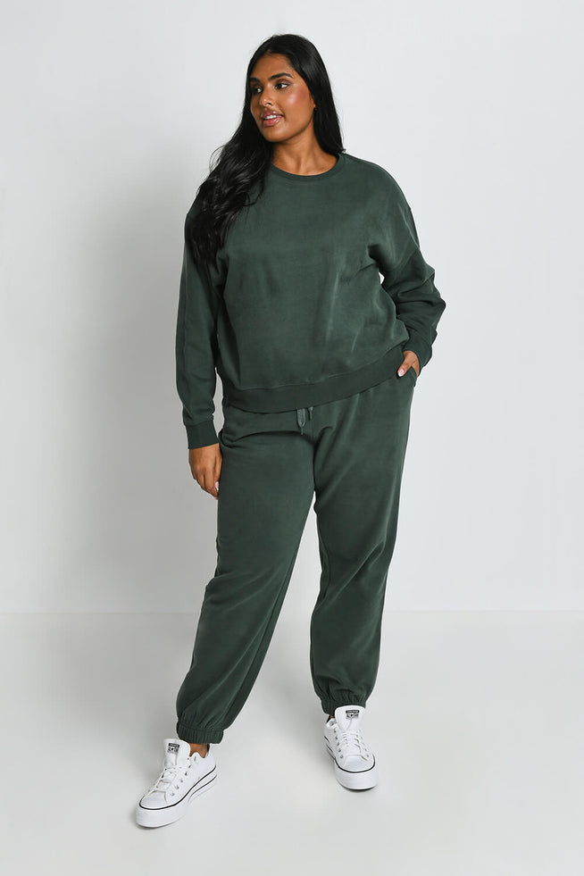 Everyday Sweatshirt Komfort Curvy - Forest Green