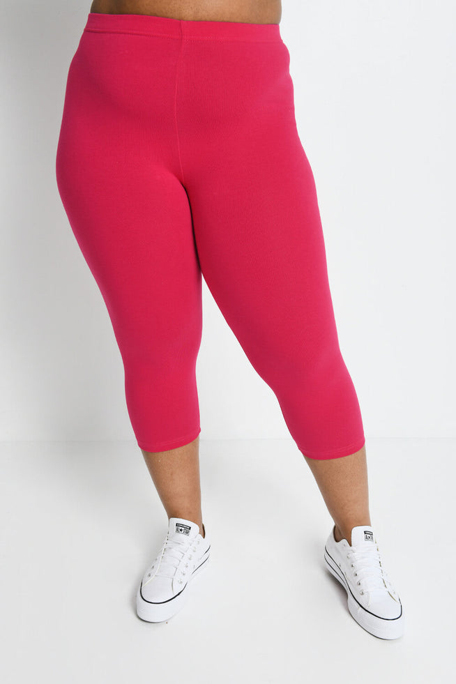 Everyday Cropped Leggings Curvy - Intense Pink