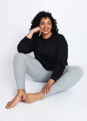 Ultimate Soft-Touch High Waisted Leggings Curvy - Light Grey Marl