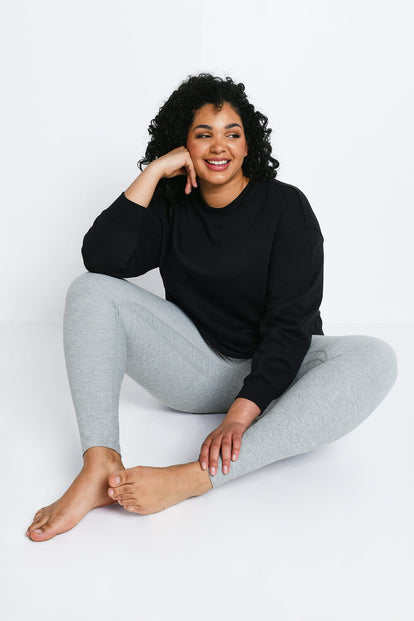 Ultimate Soft-Touch High Waisted Leggings Curvy - Light Grey Marl