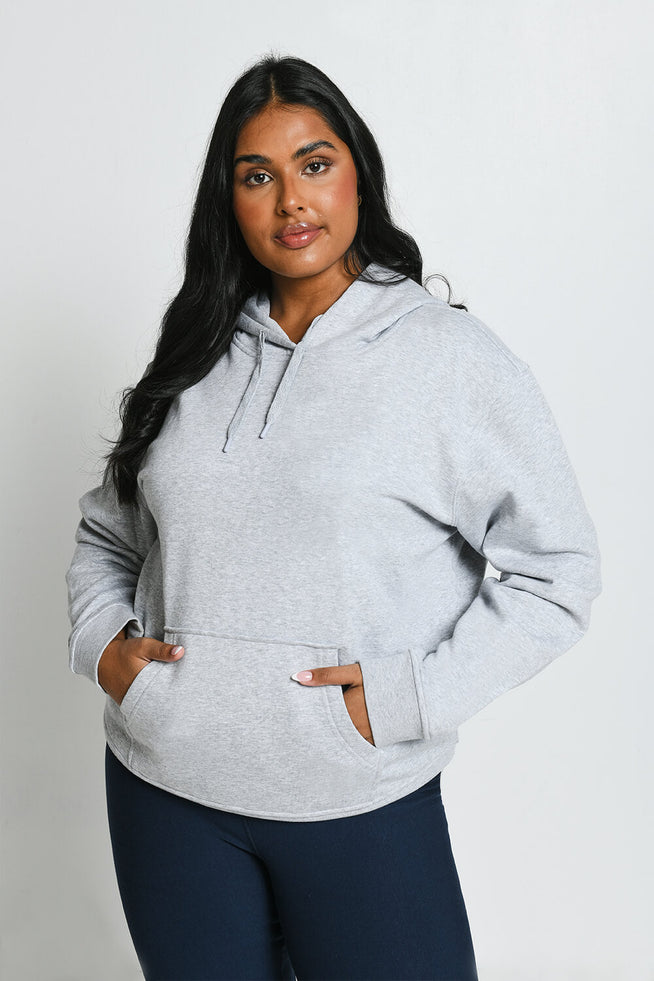 Everyday Pullover Hoodie Curvy - Light Grey Marl