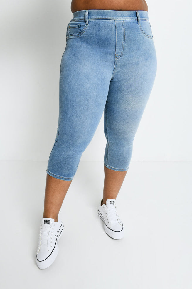 Cropped Jeggings Curvy - Light Blue