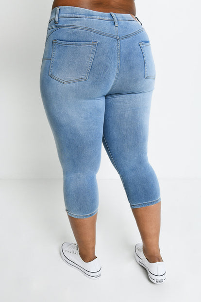 Cropped Jeggings Curvy - Light Blue