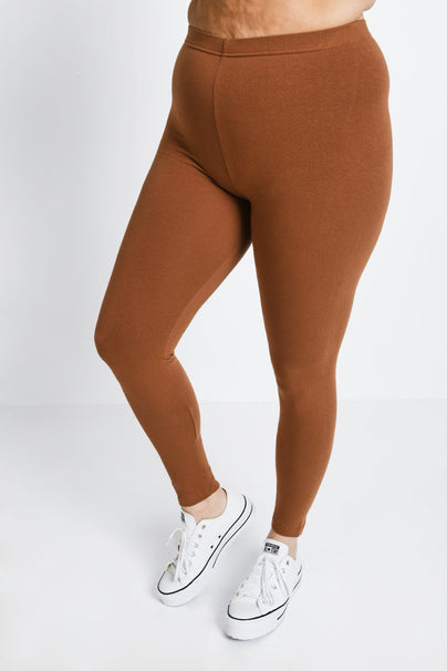 Everyday Leggings Curvy - Mocha Brown