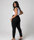 Gerippte Hose Mit Weitem Bein Curvy-Fit Mom Jeans - Black