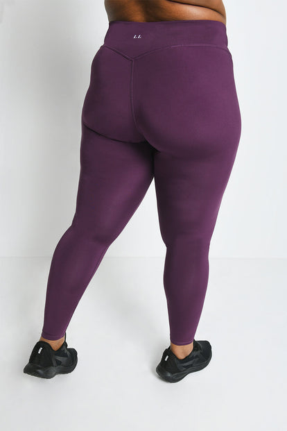 Focus High Waisted Sport Leggings Curvy - Mulberry Plum