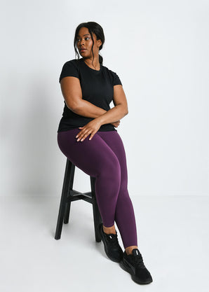 Focus High Waisted Sport Leggings Curvy - Mulberry Plum