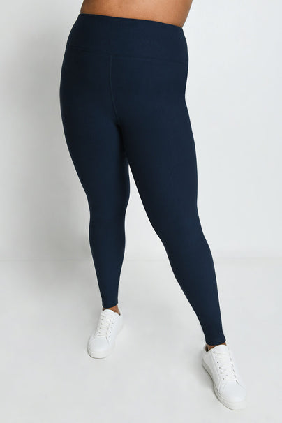 Everyday Winter High Waisted Leggings Curvy - Navy