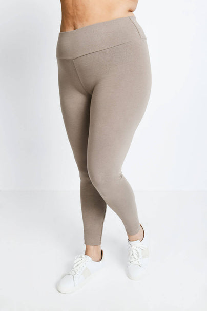 Everyday High Waisted Leggings Curvy - Oatmeal Beige