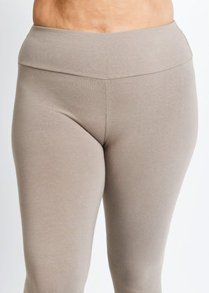 Everyday High Waisted Leggings Curvy - Oatmeal Beige