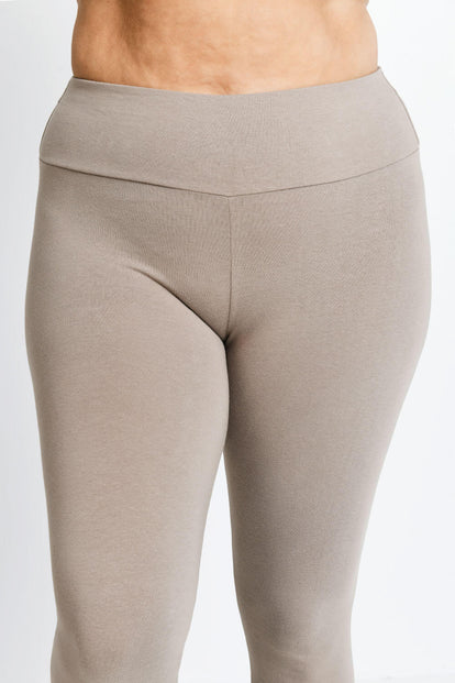 Everyday High Waisted Leggings Curvy - Oatmeal Beige