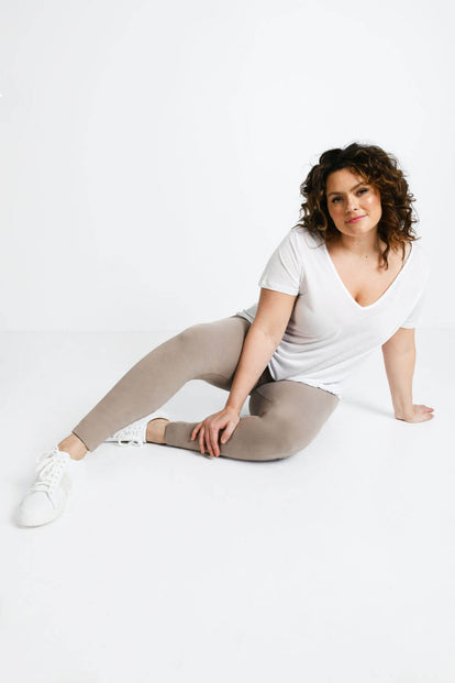Everyday High Waisted Leggings Curvy - Oatmeal Beige