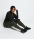 Focus High Waisted Sport Leggings Curvy - Olive Green