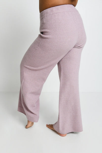 Lounge Strickhose Mit Weitem Bein - Pink