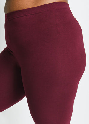 Everyday Cropped Leggings Curvy - Burgundy