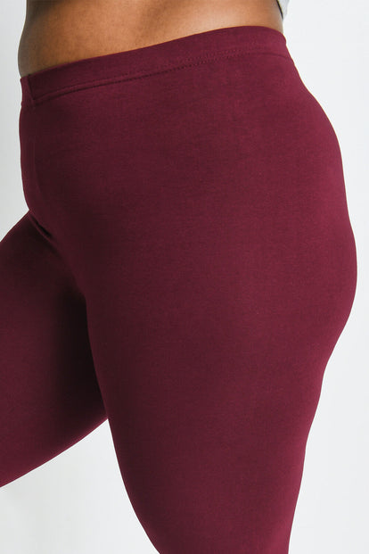 Everyday Cropped Leggings Curvy - Burgundy