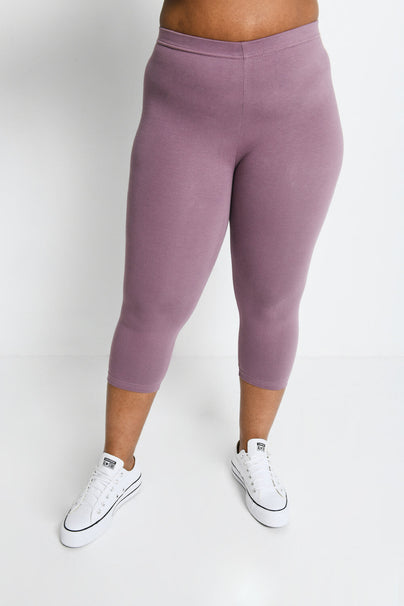 Everyday Cropped Leggings Curvy - Elderberry Purple