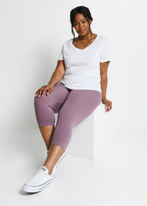 Everyday Cropped Leggings Curvy - Elderberry Purple