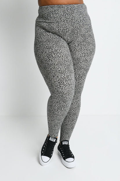 Everyday High Waisted Leggings Curvy - Leopard Print