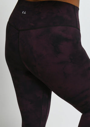 Revitalise 7/8 High Waisted Leggings Curvy - Dark Cherry Tie Dye