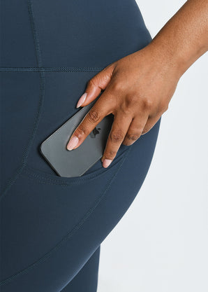 Energise High Waisted Gym Leggings Curvy - Thunder Blue