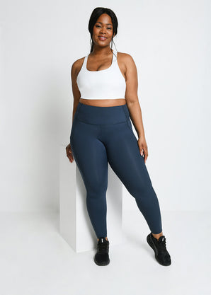 Energise High Waisted Gym Leggings Curvy - Thunder Blue