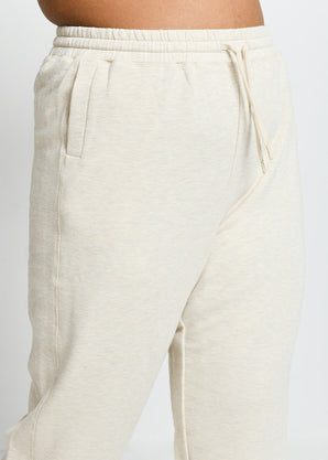 Luxus Lounge Jogginghose Curvy - Vanilla Marl