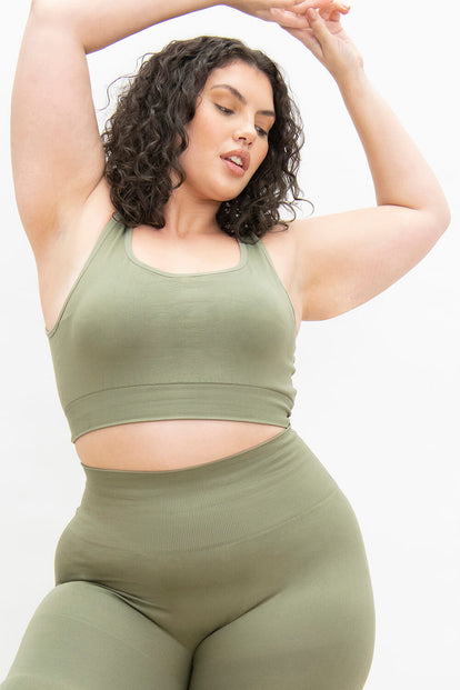 Ultimate Seamless Bralette Curvy - Sage Green