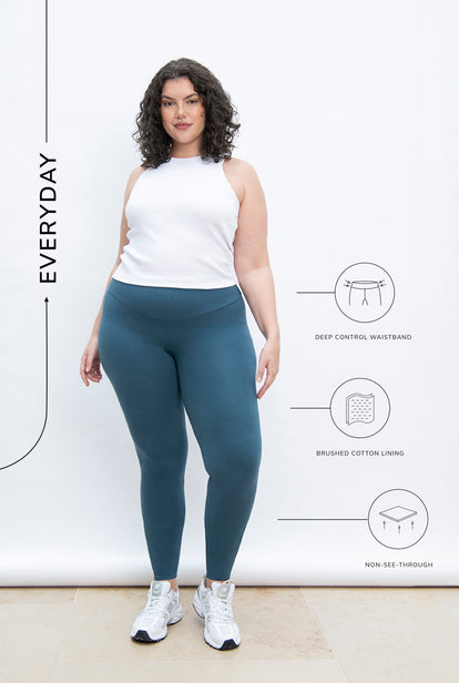 Everyday High Waisted Leggings - Petrol Blue