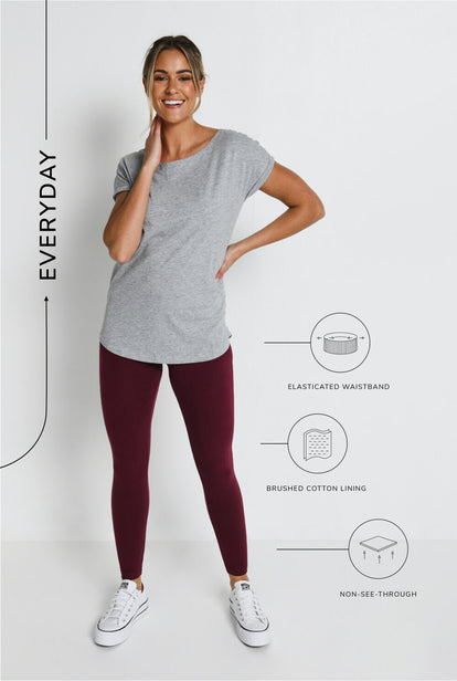 Everyday Leggings - Burgundy