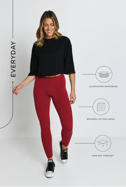 Everyday Leggings - Red Wine