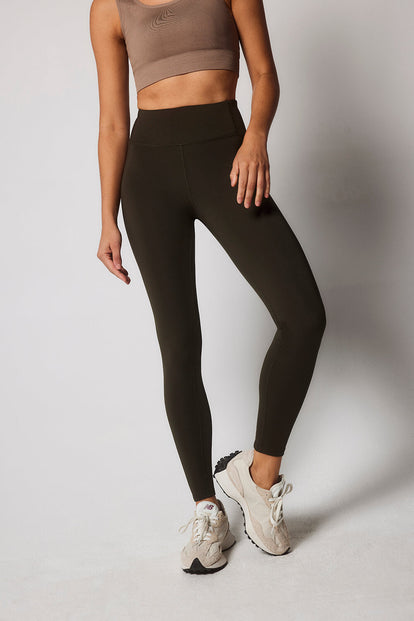 Focus 7/8 High Waisted Sport Leggings - Olive Green