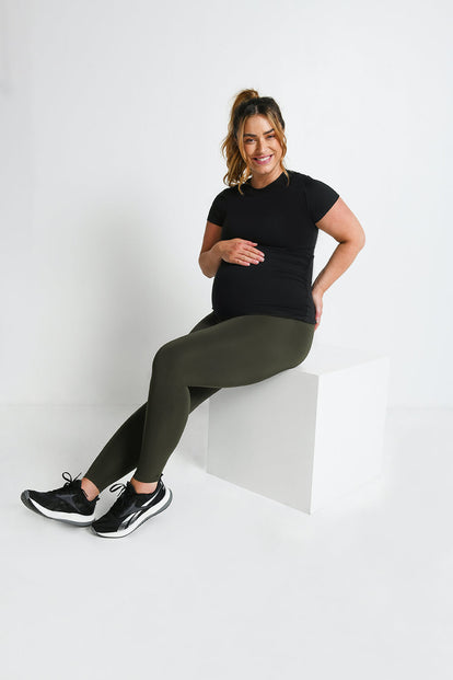 Focus Umstandsleggings Sport - Olive Green