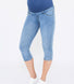 Cropped Umstandsjeggings - Light Blue