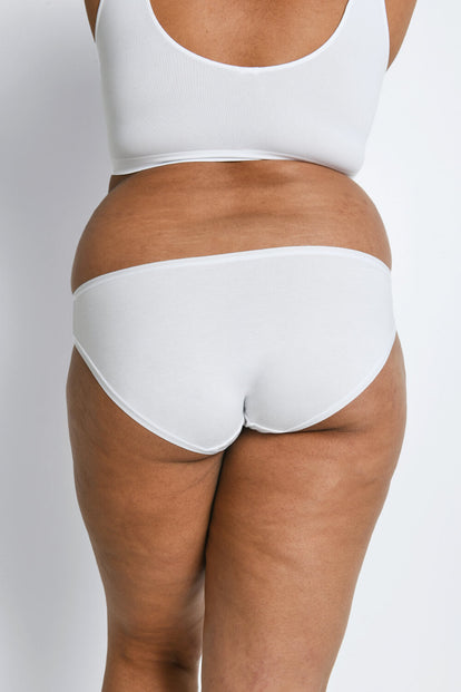 Kurve Baumwolle Bikini Unterhose 3-Er Pack - White