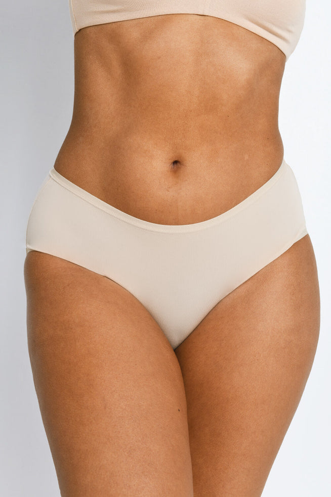 Baumwolle Midi Unterhose 3-Er Pack - Beige