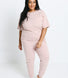 Baumwoll-Pyjama Set Gestreift - Dusty Pink