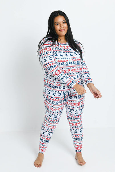 Soft Touch Pyjama Set - White Christmas Print