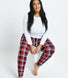 Soft Touch Pyjama Set - Navy & Red Check