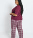 100% Baumwoll-Pyjama Set Curvy - Burgundy Check