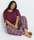 100% Baumwoll-Pyjama Set Curvy - Burgundy Check